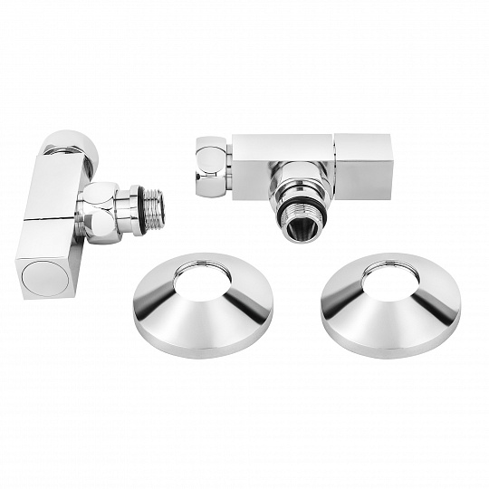 Вентиль угловой запорный квадратный 3/4″ х1/2″, хром