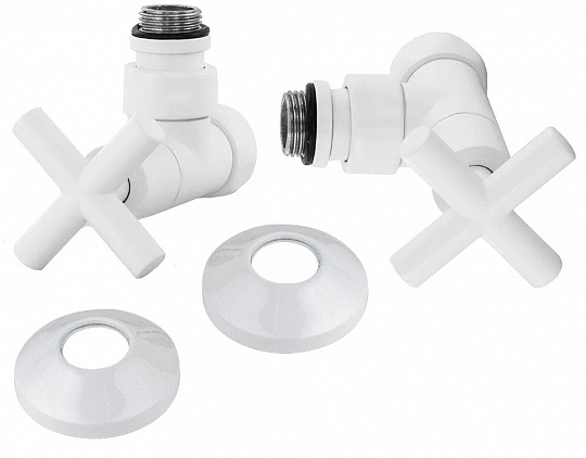 Вентиль запорный угловой BP-HP 3/4″х1/2″,крестовой,белый матовый