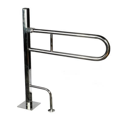 Folding handrail with floor mounting