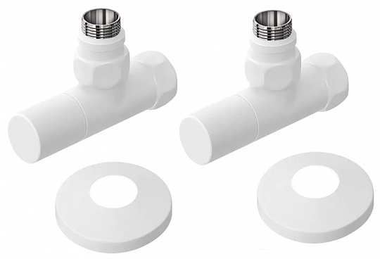 Вентиль запорный угловой BP-HP 3/4″х1/2″,круглый,белый матовый