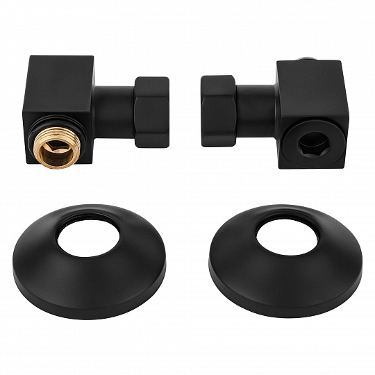 Комплект для подключения 3/4″х1/2″,квадрат,черный матовый